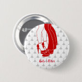 バレンタキスをするインデーのカップル 缶バッジ (正面&裏面)