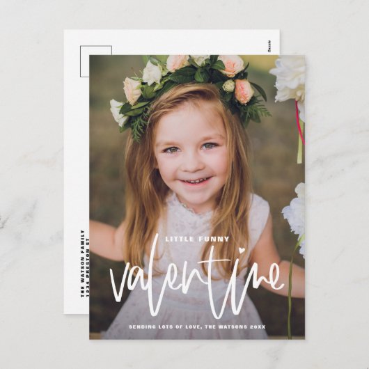 バレンタニおもしろいーの手紙小さな写真 シーズンポストカード (正面/裏面)