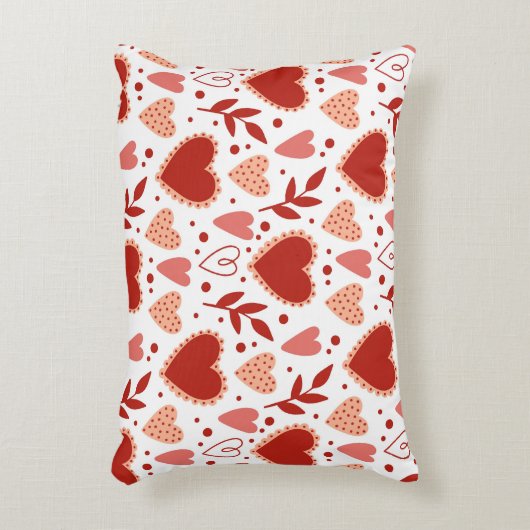 バレンタニお洒落ーハートパターン アクセントクッション (正面(垂直))