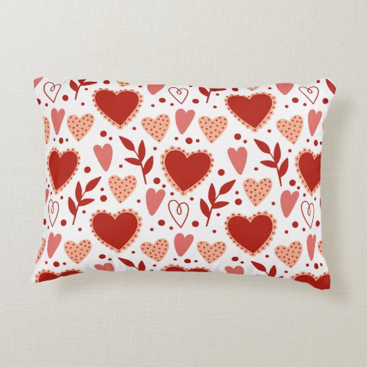 バレンタニお洒落ーハートパターン アクセントクッション (裏面)