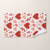 バレンタニお洒落ーハートパターン バスタオルセット (ハンドタオル)