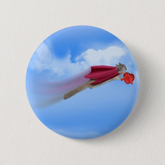 バレンタニすごいンキャンディ付きリスの配達 缶バッジ (正面)