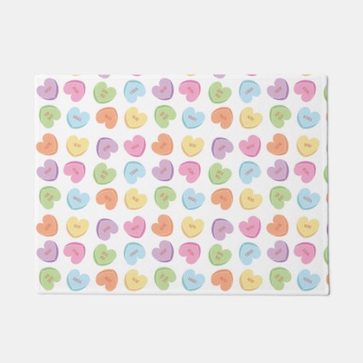 バレンタニカラフルンキャンディハートランチョンマットホリデー ドアマット (正面)