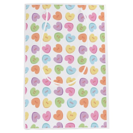 バレンタニカラフルンキャンディハートランチョンマットホリデー ミディアムペーパーバッグ (正面)