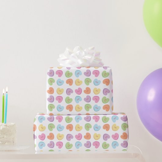 バレンタニカラフルンキャンディハート紙コースターマグ ラッピングペーパー (パーティーギフト)