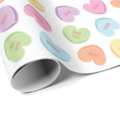 バレンタニカラフルンキャンディハート紙コースターマグ ラッピングペーパー (ロールコーナー)