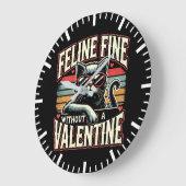 バレンタニ素晴らしー猫アンチのない猫 ラージ壁時計 (傾斜)