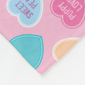 バレンタパーソナライズされたインキャンディハートピンク フリースブランケット (角)