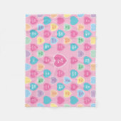 バレンタパーソナライズされたインキャンディハートピンク フリースブランケット (正面)