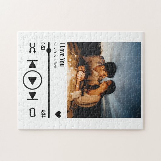 バレンタパーソナライズされたインフォトソング再生リスト ジグソーパズル (横)