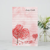 バレンタパーソナライズされたインラブハート文房具 便箋 (スタンド正面)