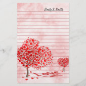 バレンタパーソナライズされたインラブハート文房具 便箋 (正面)