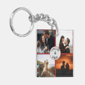 バレンタパーソナライズされたイン写真のコラージュと名前 キーホルダー (正面左)