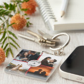 バレンタパーソナライズされたイン写真のコラージュと名前 キーホルダー (正面右)