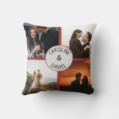 バレンタパーソナライズされたイン写真のコラージュと名前 クッション (裏面)