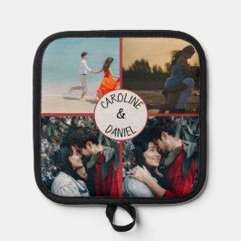 バレンタパーソナライズされたイン写真コラージュ 鍋敷き