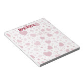 バレンタパーソナライズされたンのハートをテーマにした赤 ノートパッド (アングル)