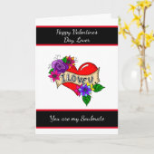 バレンタパーソナライズされたンの日 カード (黄色い花)