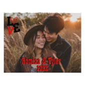 バレンタパーソナライズされたンの日 | 赤と黒の愛 フォトプリント            (正面)