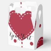 バレンタパーソナライズされたン赤いハートのパターン点 フェイバーボックス (オープン)