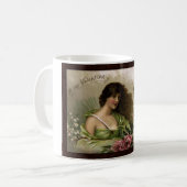 バレンタビクトリアンンの愛の質問への贈り物 コーヒーマグカップ (正面左)