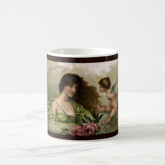 バレンタビクトリアンンの愛の質問への贈り物 コーヒーマグカップ (中央)