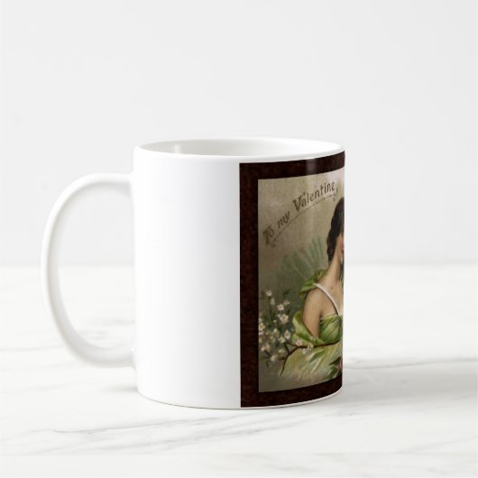 バレンタビクトリアンンの愛の質問への贈り物 コーヒーマグカップ (左)