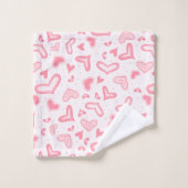 バレンタファンシーンハートピンクバスタオルセット バスタオルセット (ウォッシュタオル)