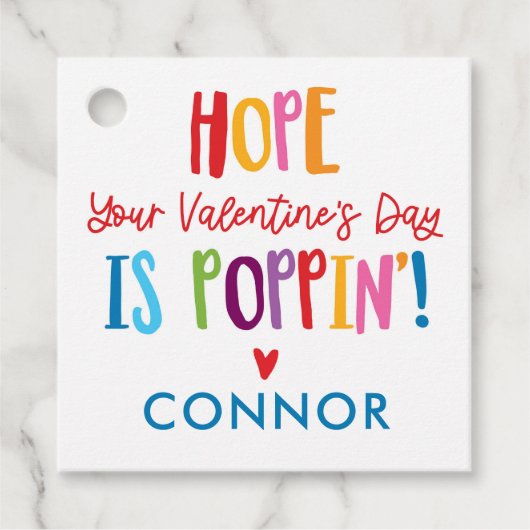 バレンタポップ・アートのーイウィズキッズバレンタインメッセージカード フェイバータグ (正面)