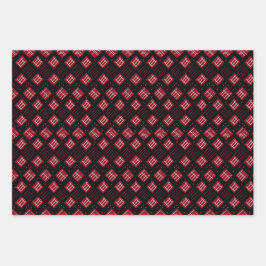 バレンタモダンイアーガイルンパターンセットNo1 ラッピングペーパーシート