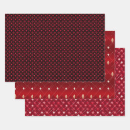 バレンタモダンンアーガイルパターンセットNo7 ラッピングペーパーシート
