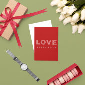 バレンタモダンンシンプルレッドエレガントタイポグラフィ シーズンカード