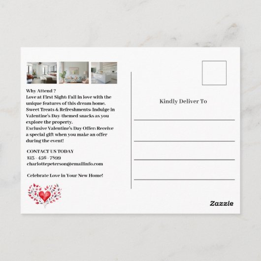 バレンタ実在インエステートオープンハウス招待状 ポストカード (裏面)