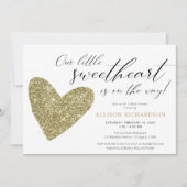 バレンタ男女兼用イン金ゴールドブラックベビーシャワー 招待状 (正面)