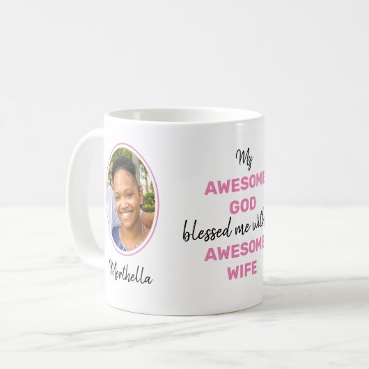 バレンタ素晴らしイ神の妻素晴らしの写真 コーヒーマグカップ (正面左)