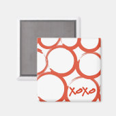 バレンタ絵を描ンXOXO マグネット (正面/裏面)