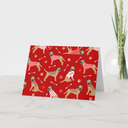 バレンタ縁どイテリアパタンホリデーカード シーズンカード (正面)