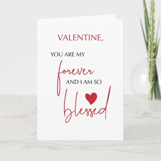 バレンタ賛美イ・フォーエバー愛ミニマル宗教 カード (正面)