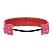 バレンタ赤と白ンのハートパターン アスレチックヘッドバンド (裏面)