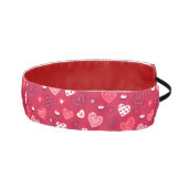 バレンタ赤と白ンのハートパターン アスレチックヘッドバンド (右)