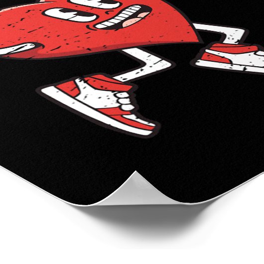 バレンチインズデイハートダンキングバスケットボールボーイズガールズ ポスター (角)