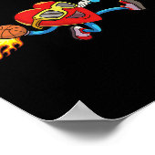 バレンチインズデイハートダンキングバスケットボールボーイズガールズ ポスター (角)