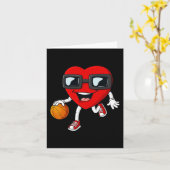 バレンチインズデイハートドリブルバスケットボーイズGir カード (黄色い花)