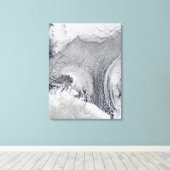 バレンツ海の上の珍しい雲の形成 キャンバスプリント (インサイチュ (ウッドフロア))