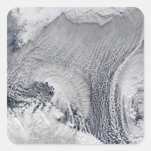 バレンツ海の上の珍しい雲の形成 スクエアシール (正面)