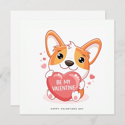 バレンティおもしろいンデイカード – Corgi Dog Card シーズンカード (正面/裏面)