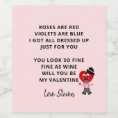 バレンティおもしろいンデーバラは赤詩ガールフレンド ワインラベル (シングルラベル)