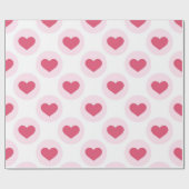 バレンティかわいらしンピンクハートパターン ラッピングペーパー (フラット)
