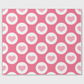 バレンティかわいらしンピンクハートパターン ラッピングペーパー (フラット)