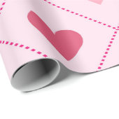 バレンティかわいらしンピンクハートパターン ラッピングペーパー (ロールコーナー)